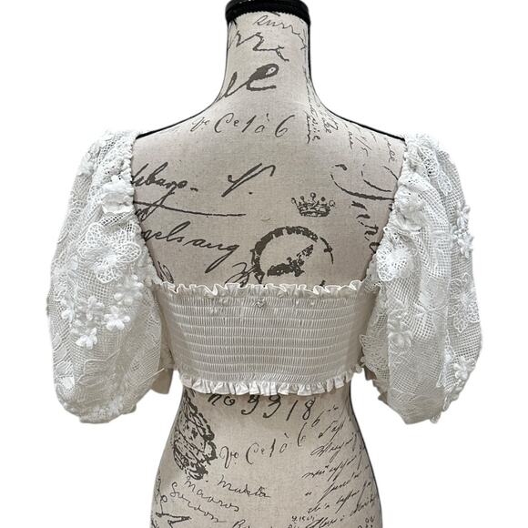 For Love & Lemons Appliqué Lace Crop Top - Picture 7 of 9